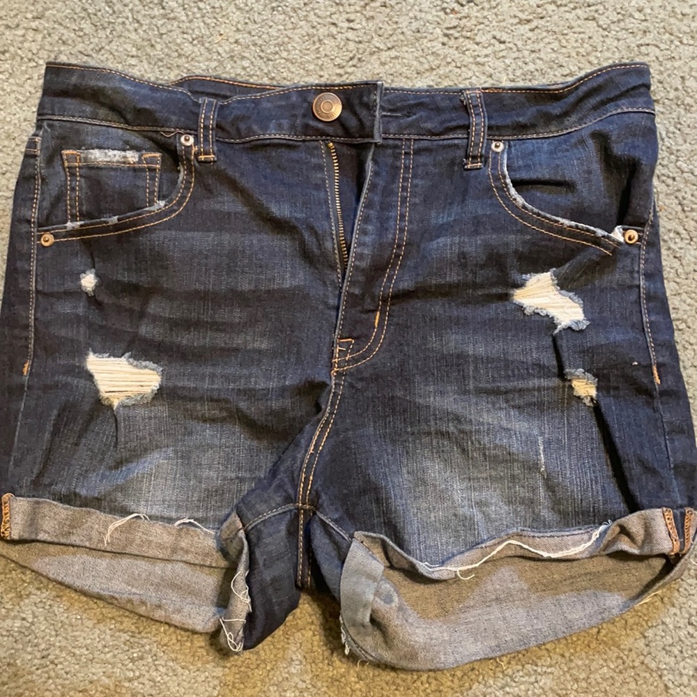 aeropostale dark wash denim shorts